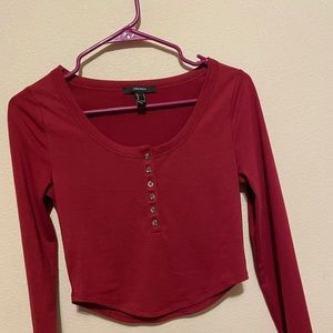 Forever 21 long sleeve cropped shirt